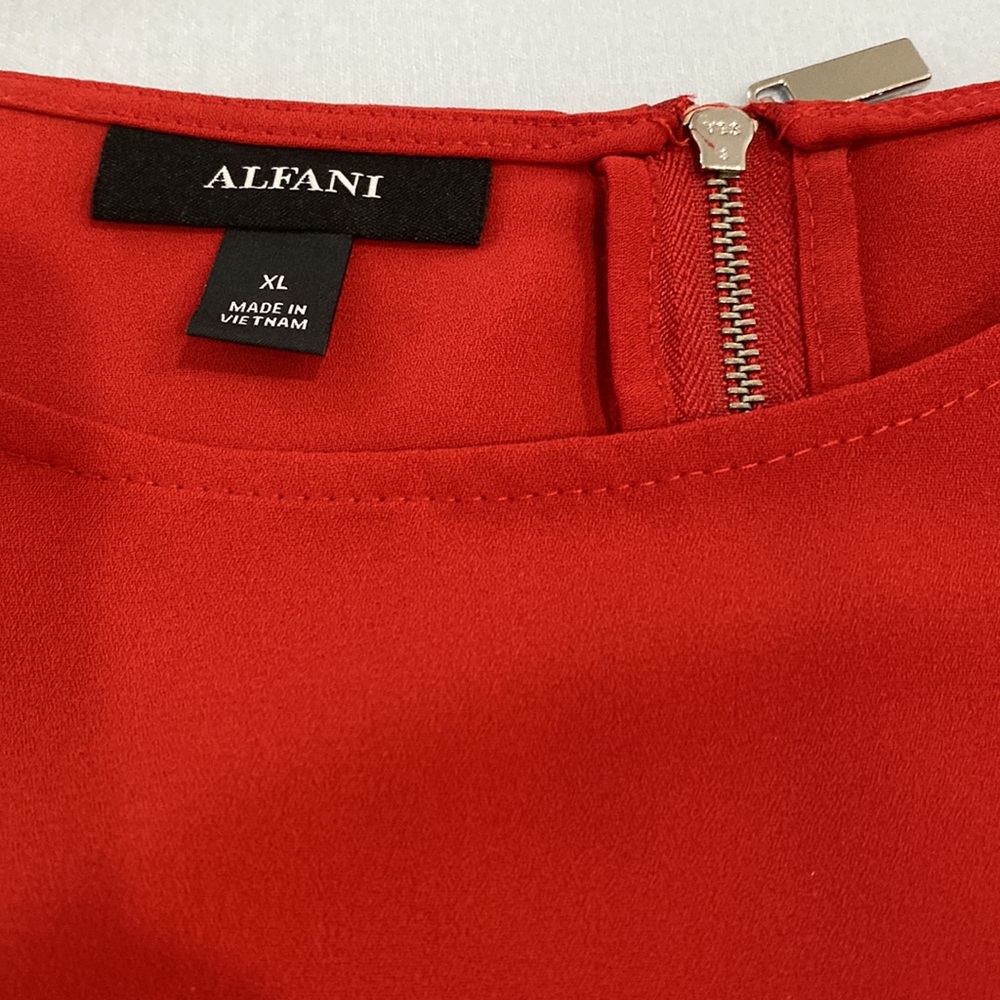 Red Rust Ruffle Sleeve Blouse - Picture 5 of 7